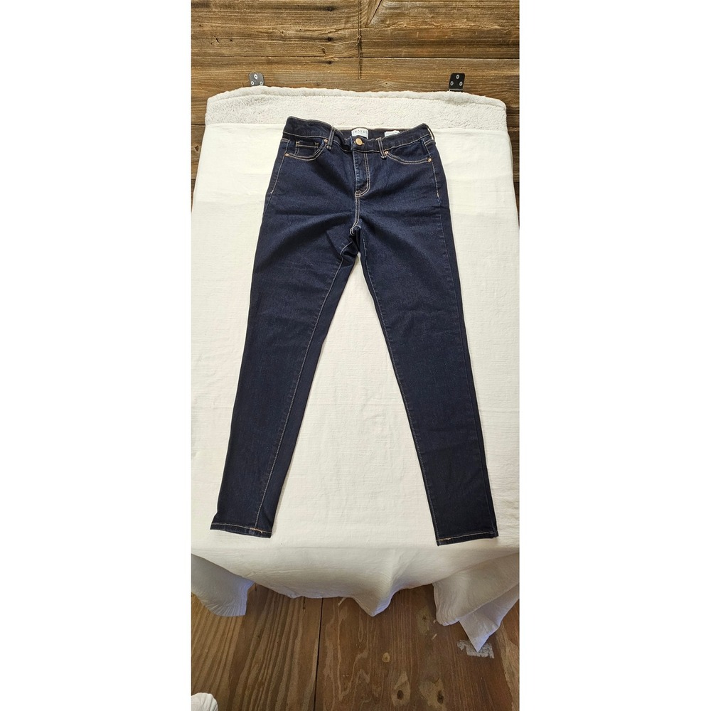 Frayed Jeans Womens High Rise Skinny Dark Wash Denim Blue Size 8/29